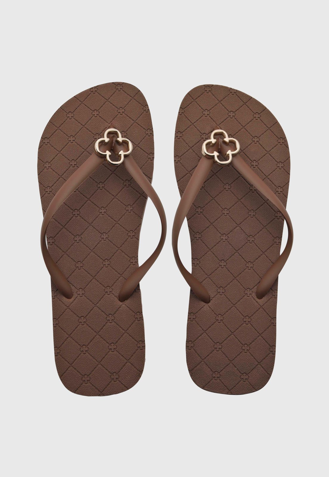 Chinelo Feminino Capodarte Detalhe Floral Marrom