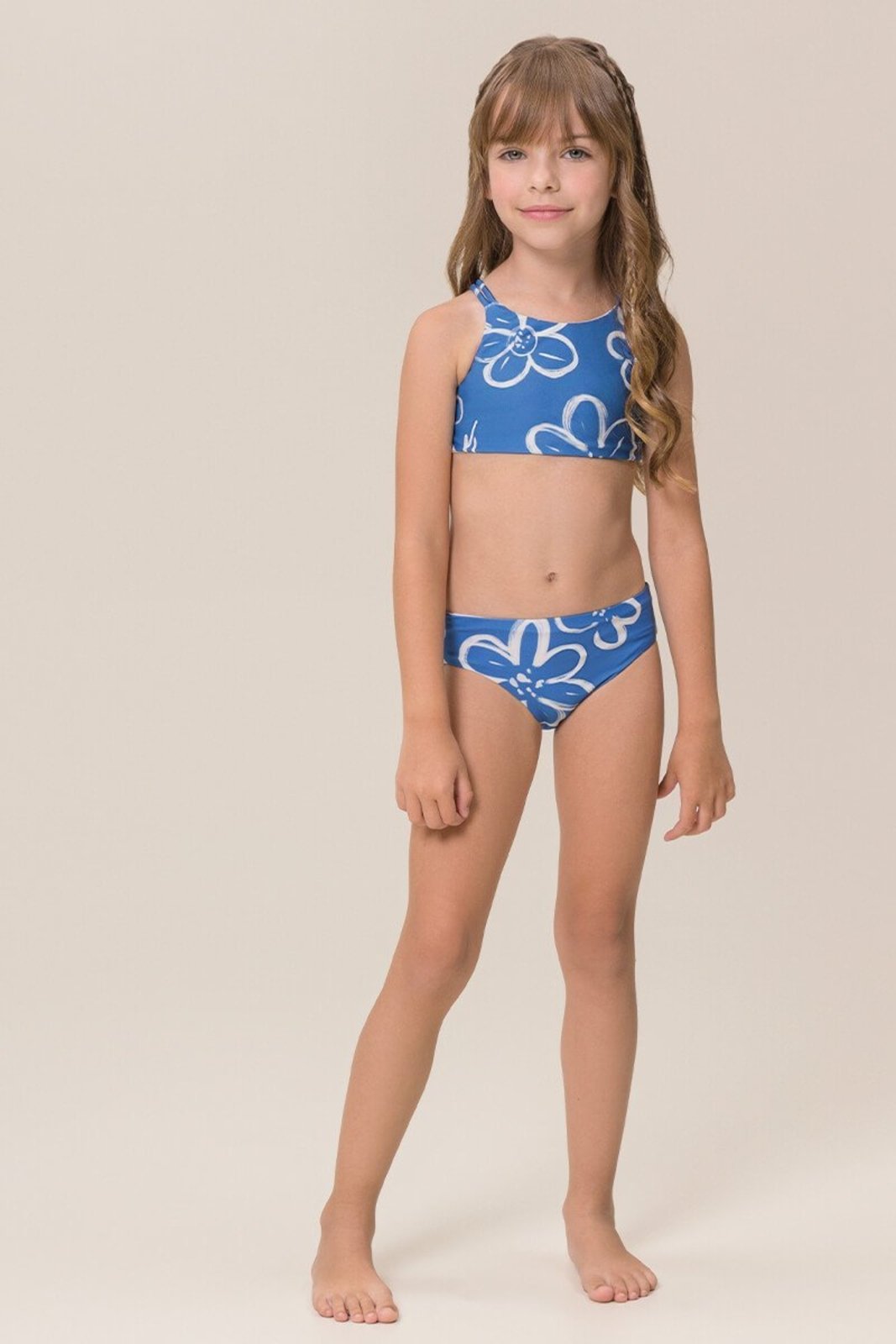 Infantil - Conjunto Bugbee Biquini Top Reversible e Tanga Malha UV Estampado