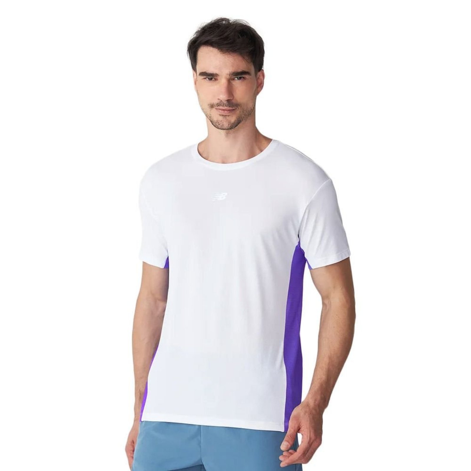 Camiseta Masculina New Balance Fast Days Branco/Roxo
