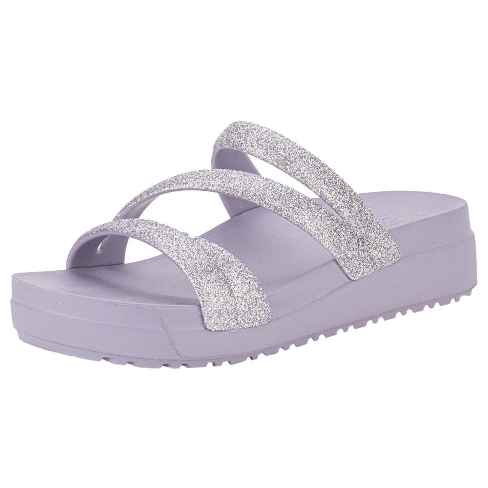 Tamanco Feminino Anabela Glitter Up Zaxy 19068 3299068 Cinza