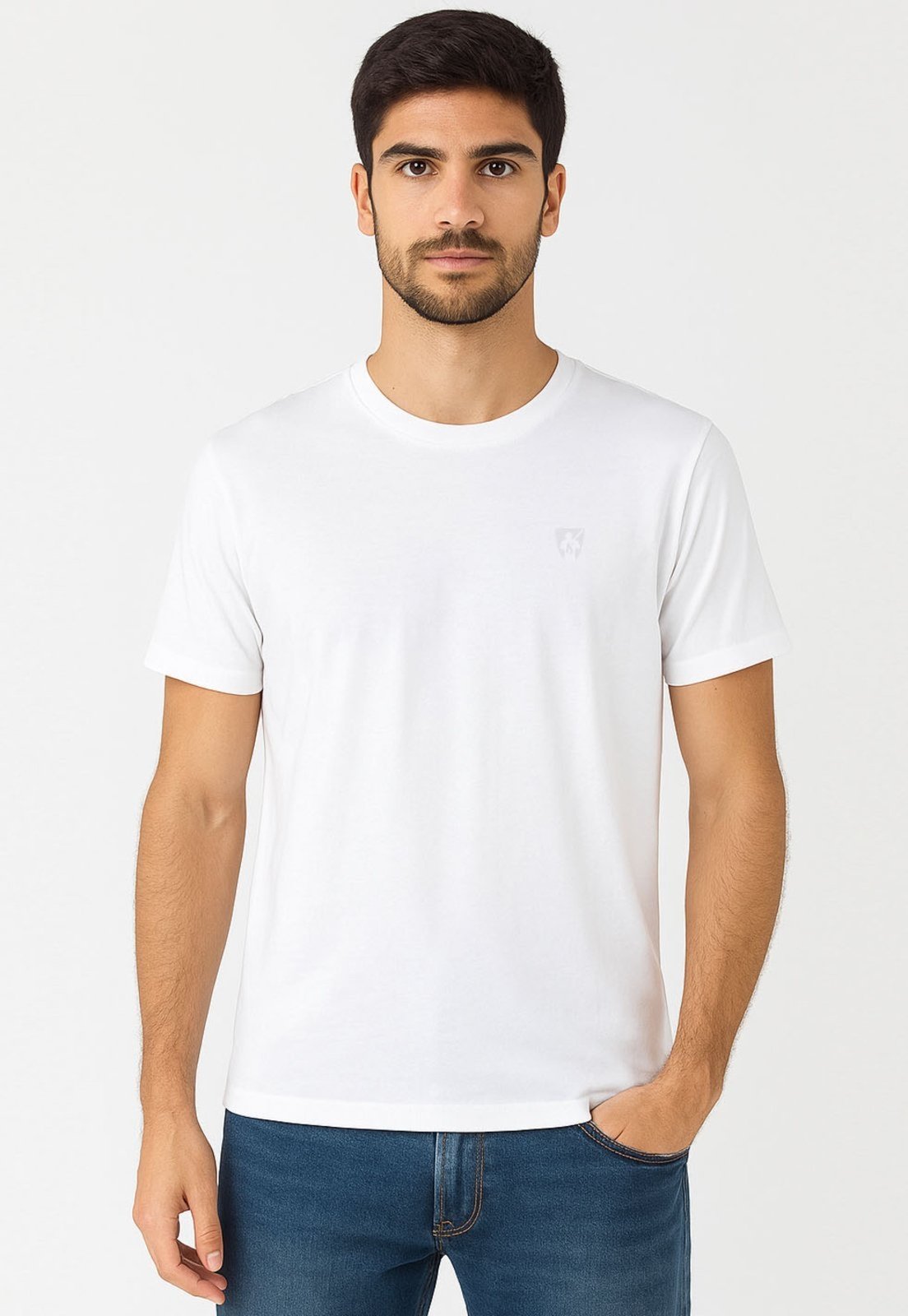 Camiseta Mr.Kitsch Gola Careca Flame Branco