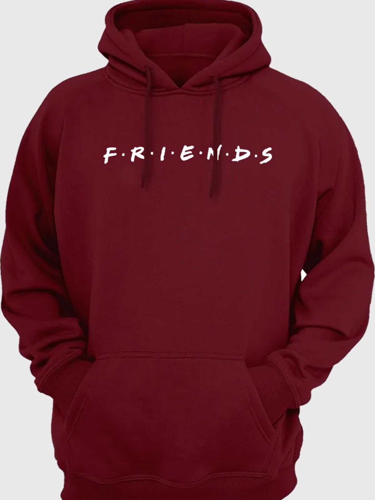 Moletom Flanelado Feminino Blusa de Frio Fechado Urbania Moleton Masculino Vinho Bordo Marsala estampa Friends Branco
