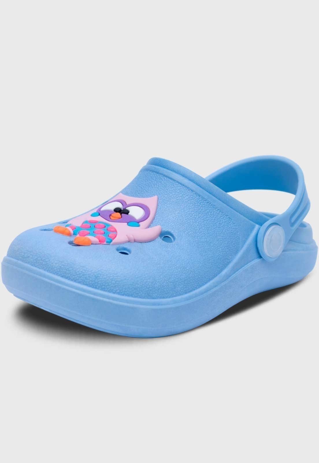 Infantil - Babuche Pópidi Menina Coruja Azul