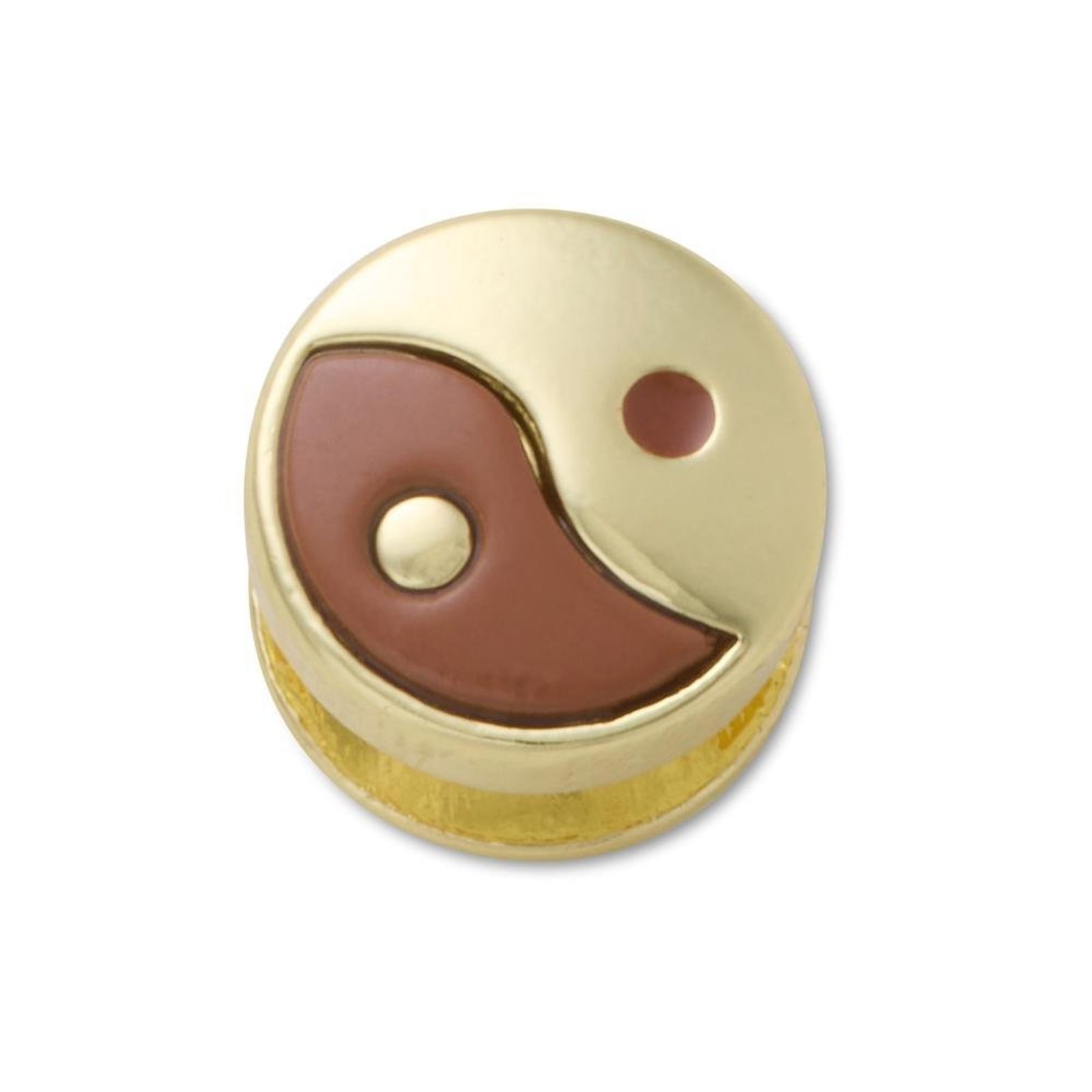 Infantil - Jibbitz™ Ícone Yin Yang Marrom Único Branco