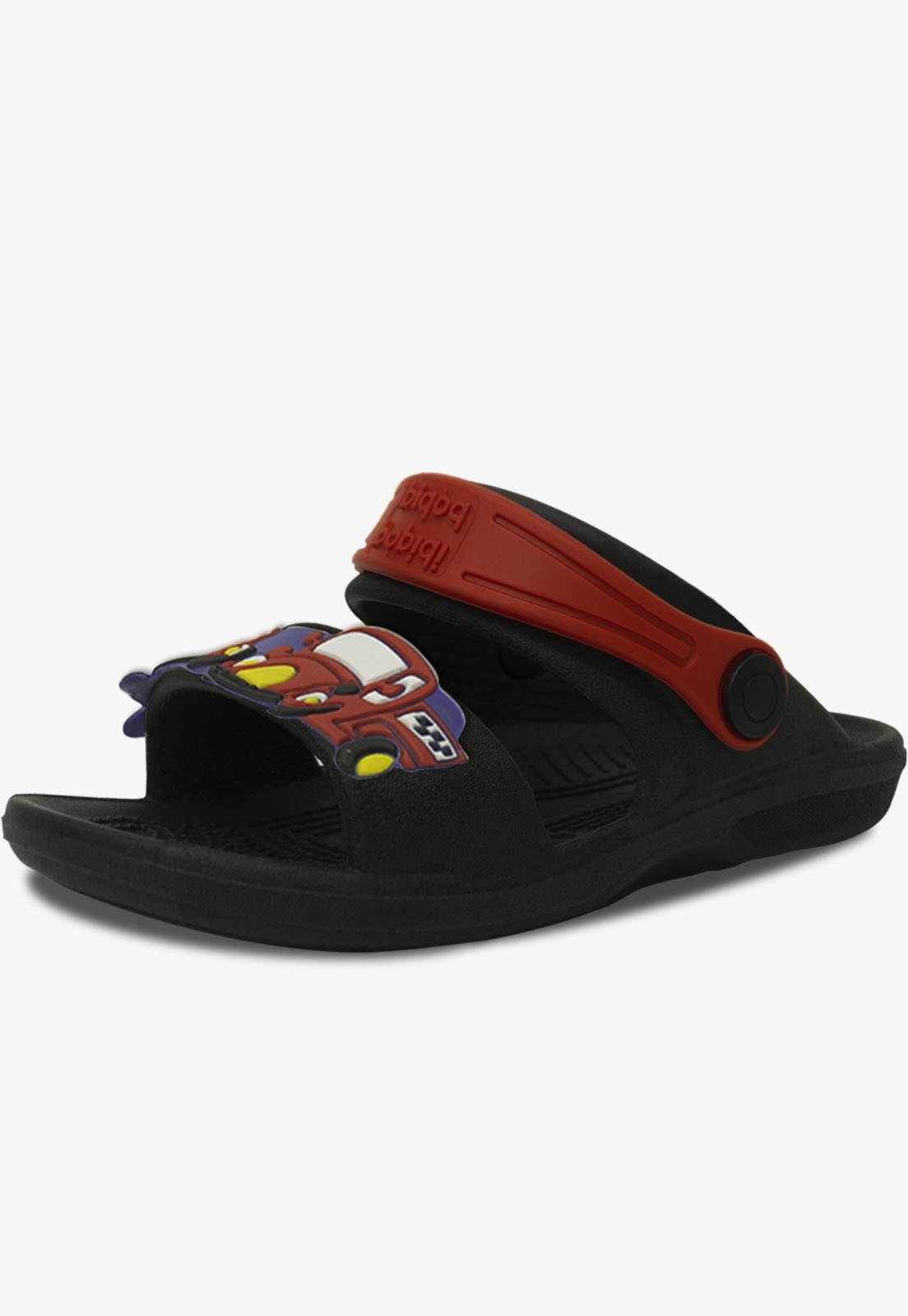 Infantil – Sandalia Papete Masculino Pópidi Babuche Menino Carros Preto