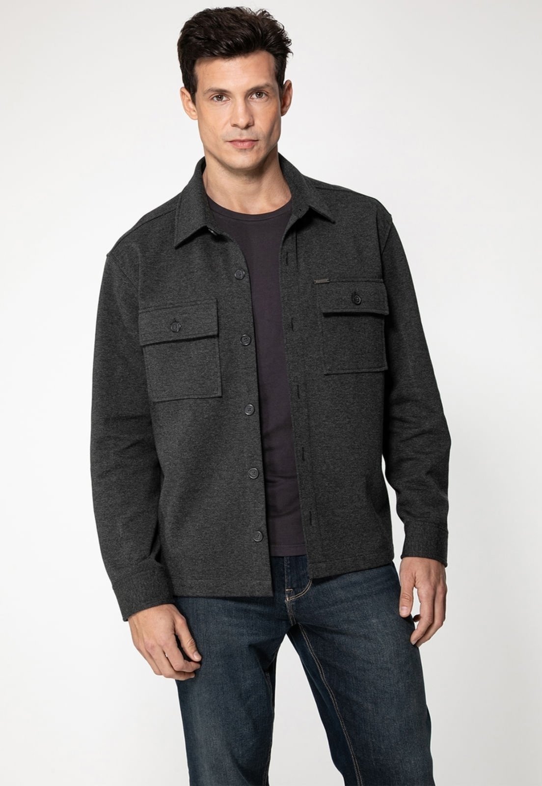 Camisa Guess Malha Eco Manga Longa Preto sustentavel