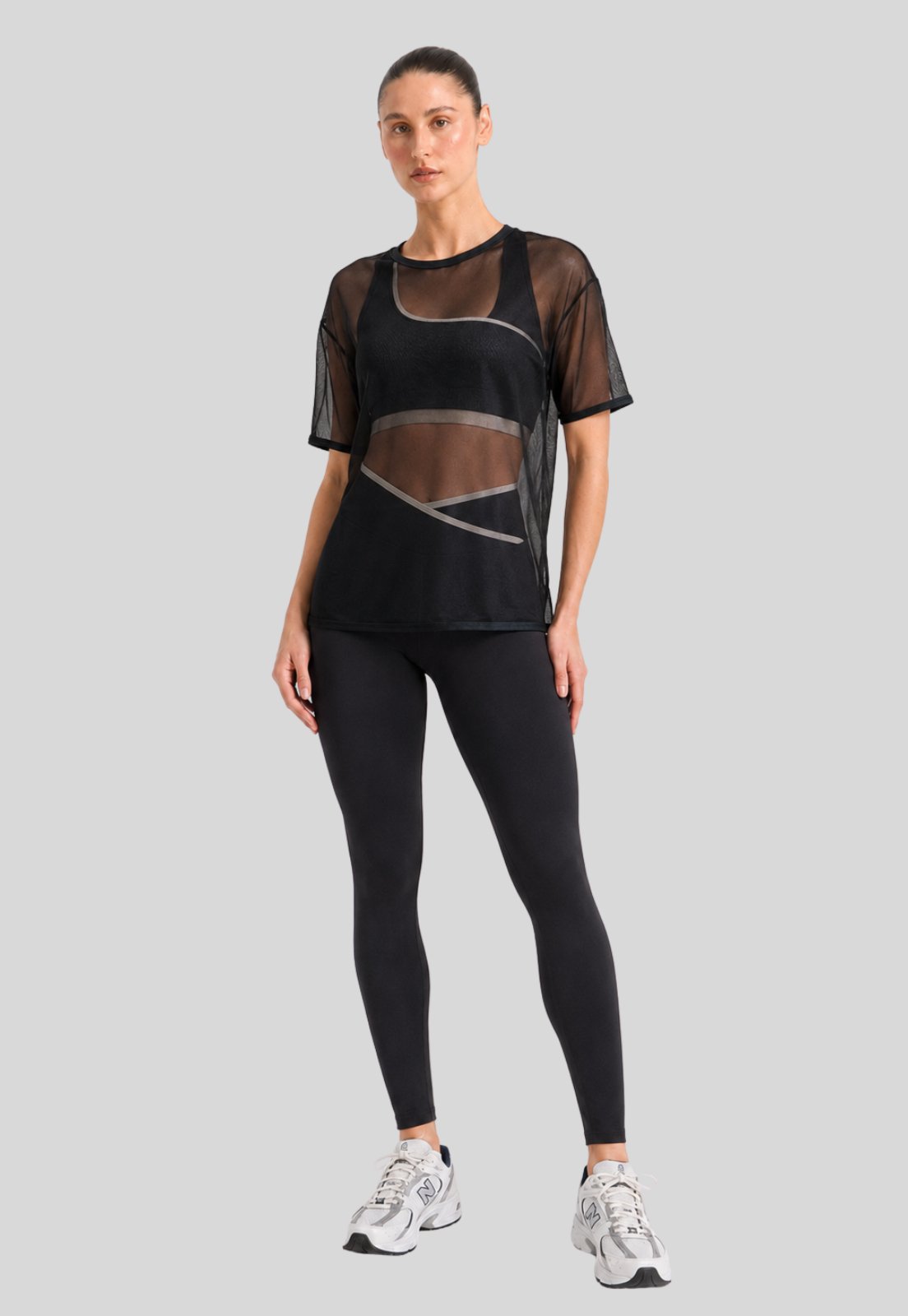 Blusa Feminina Transparente em Tule para Academia e Fitness