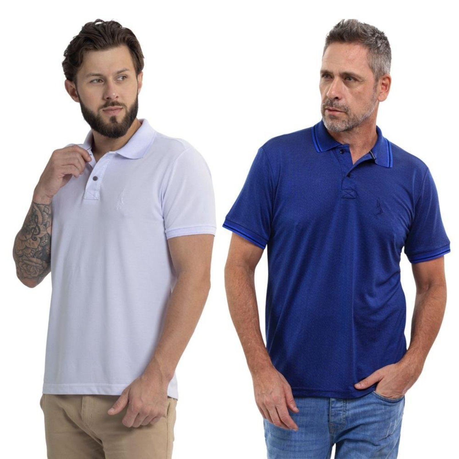 Kit 2 Camisa Polo Masculina Dia a Dia Conforto