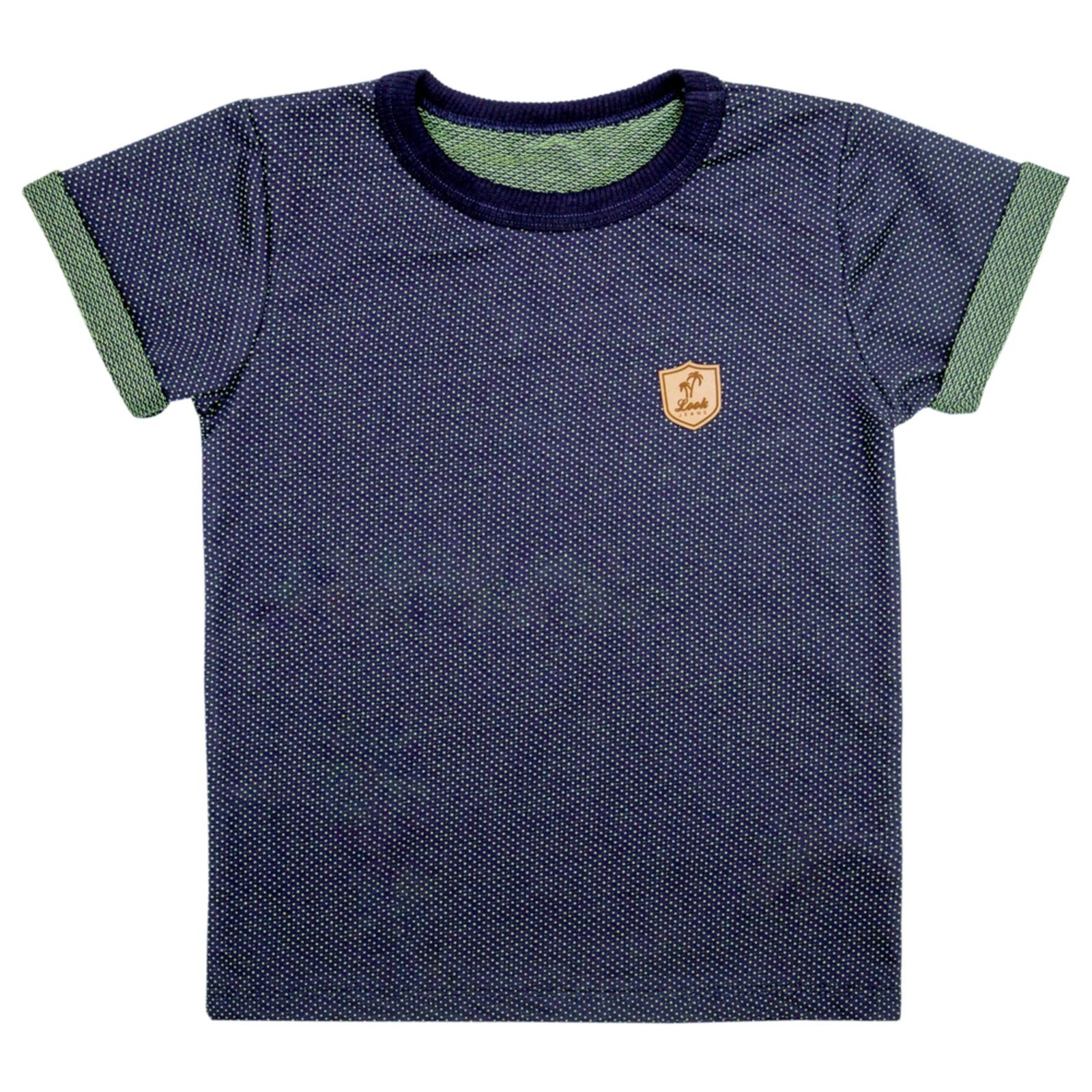 Infantil – Camiseta Look Jeans Malha Curta Marinho