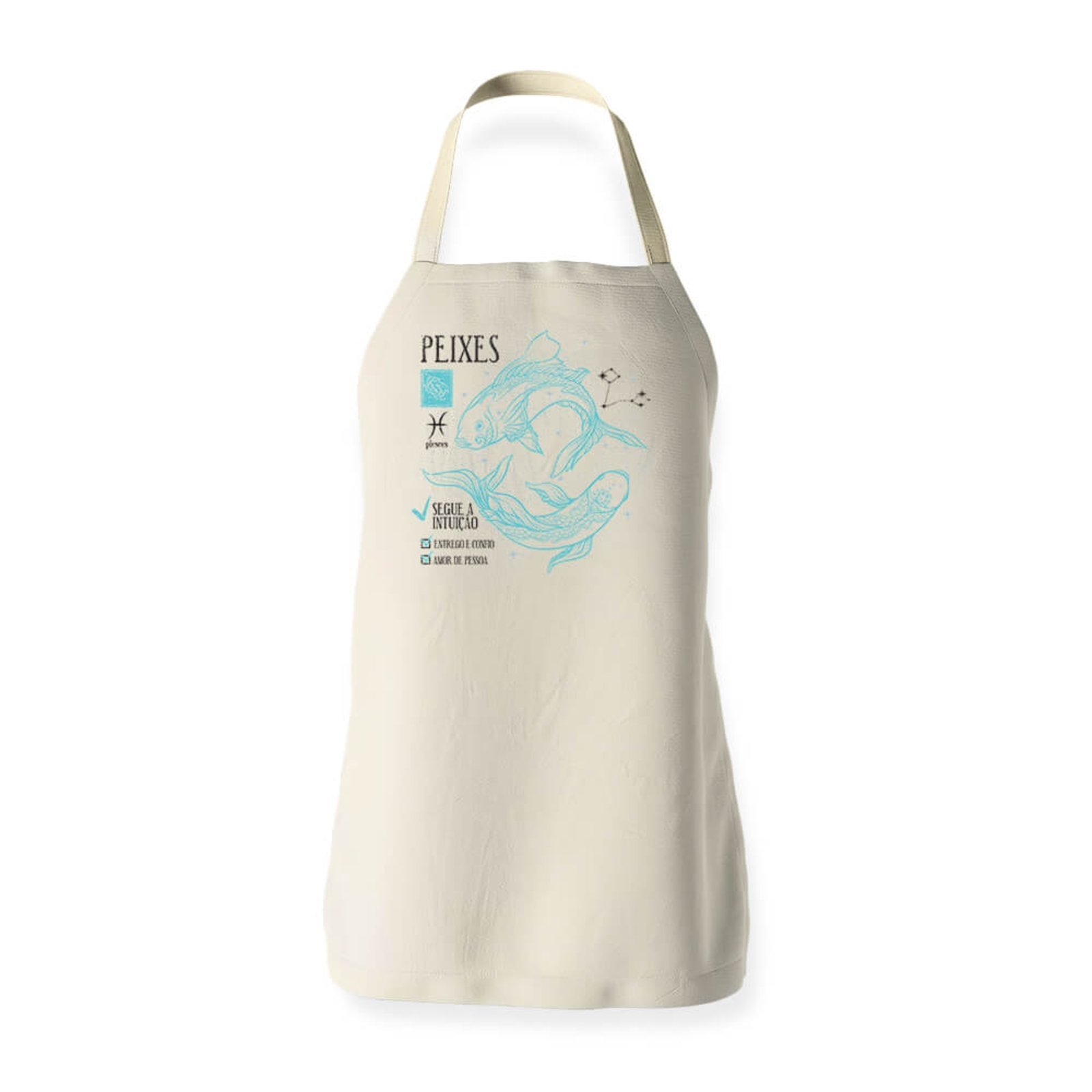 Avental Signo Peixes - Bege - Casual - Studio Geek