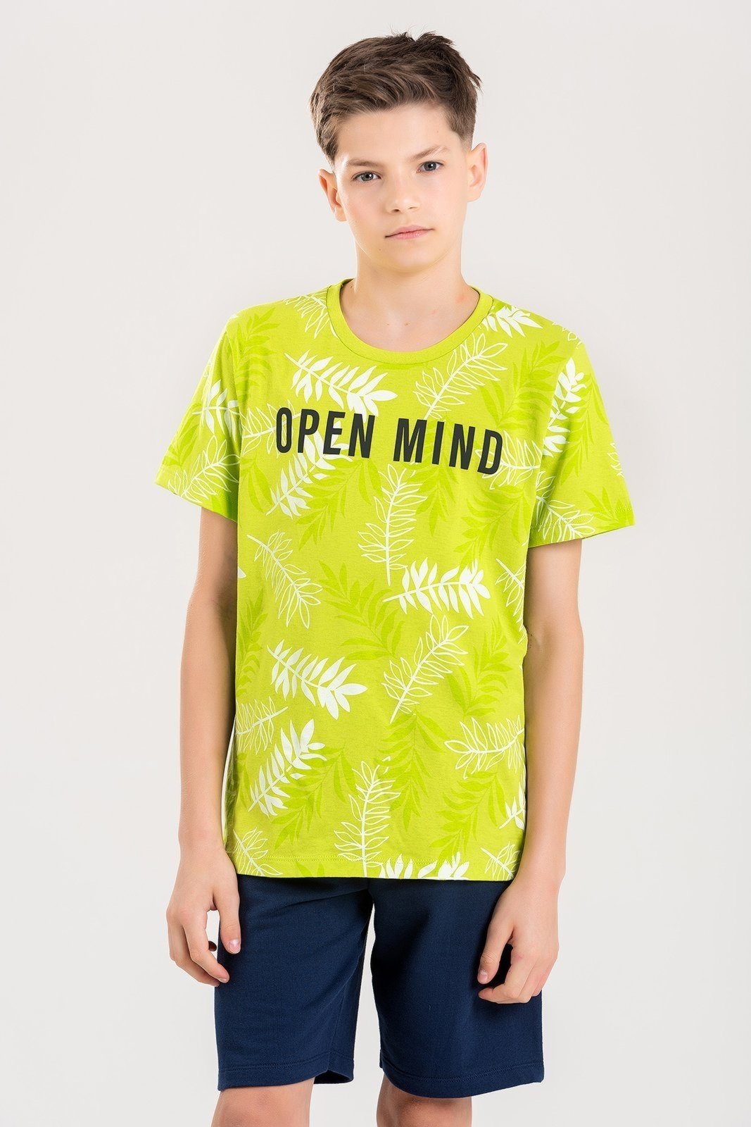 Infantil - Camiseta Meia Malha Juvenil Masculina Open Mind