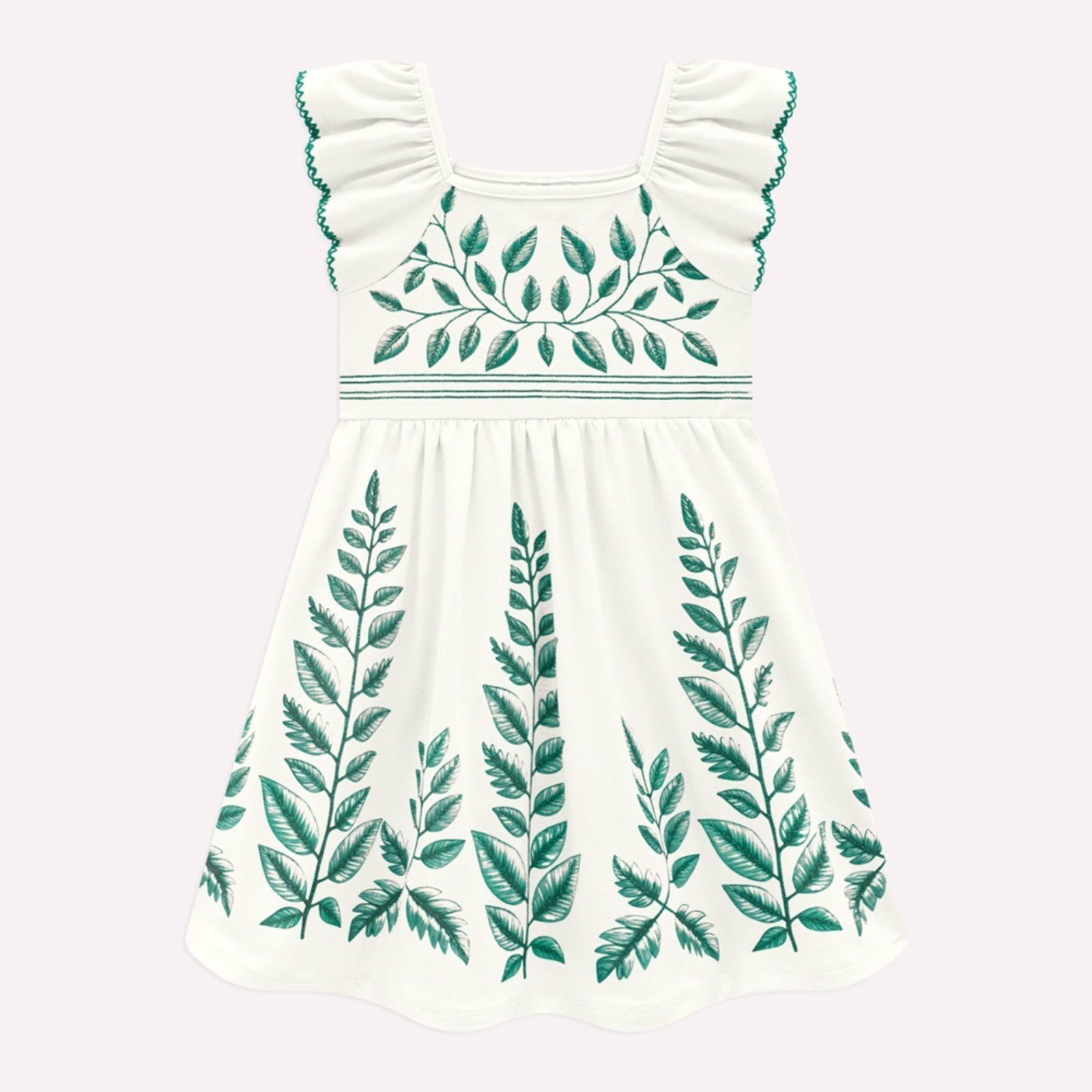 Infantil - Vestido Menina Folhagens Milon