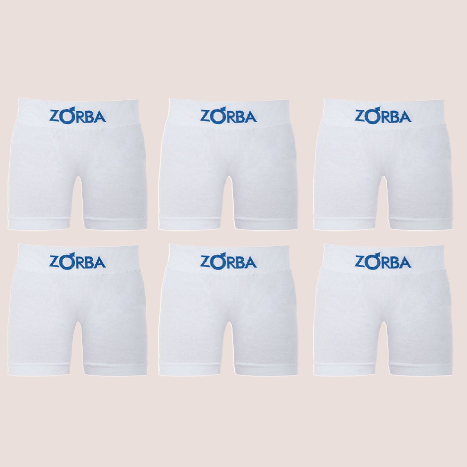 Kit 6 Cueca Boxer Algodão Sem Costura Confortável Branco