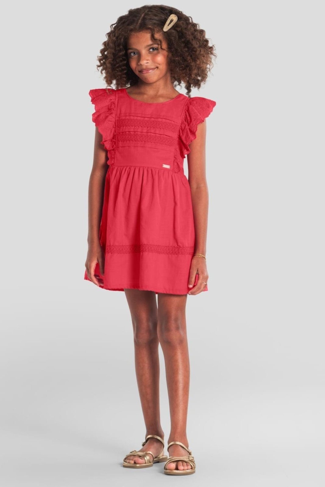 Infantil - Vestido menina com babado Mundi