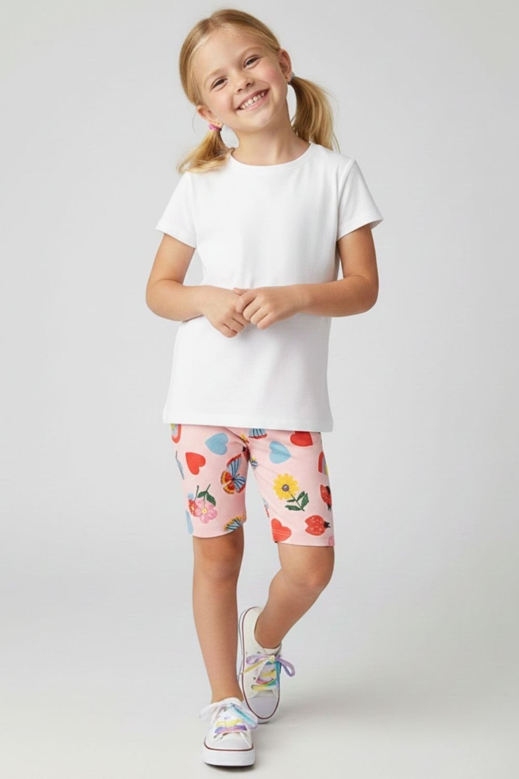 Vista 2 Infantil - Ciclista Bem Vestir Feminina Cotton Estampada rosa BEM VESTIR rosa