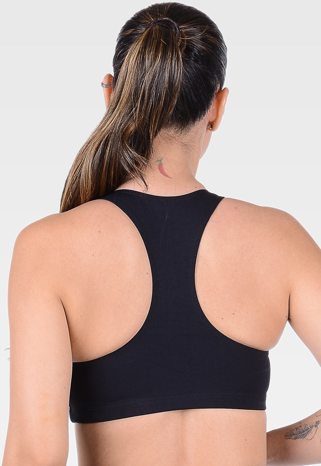 Vista 3 Top Fitness Suplex Com Bojo Removível Summer Soul preto Summer Soul preto