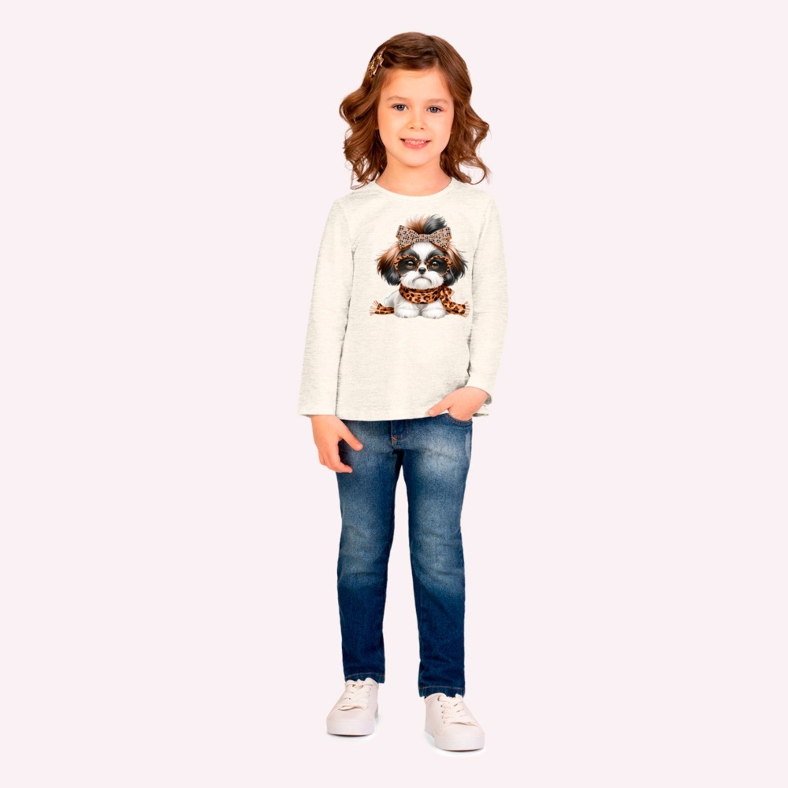 Infantil - Blusa Menina Cachorrinho Kyly