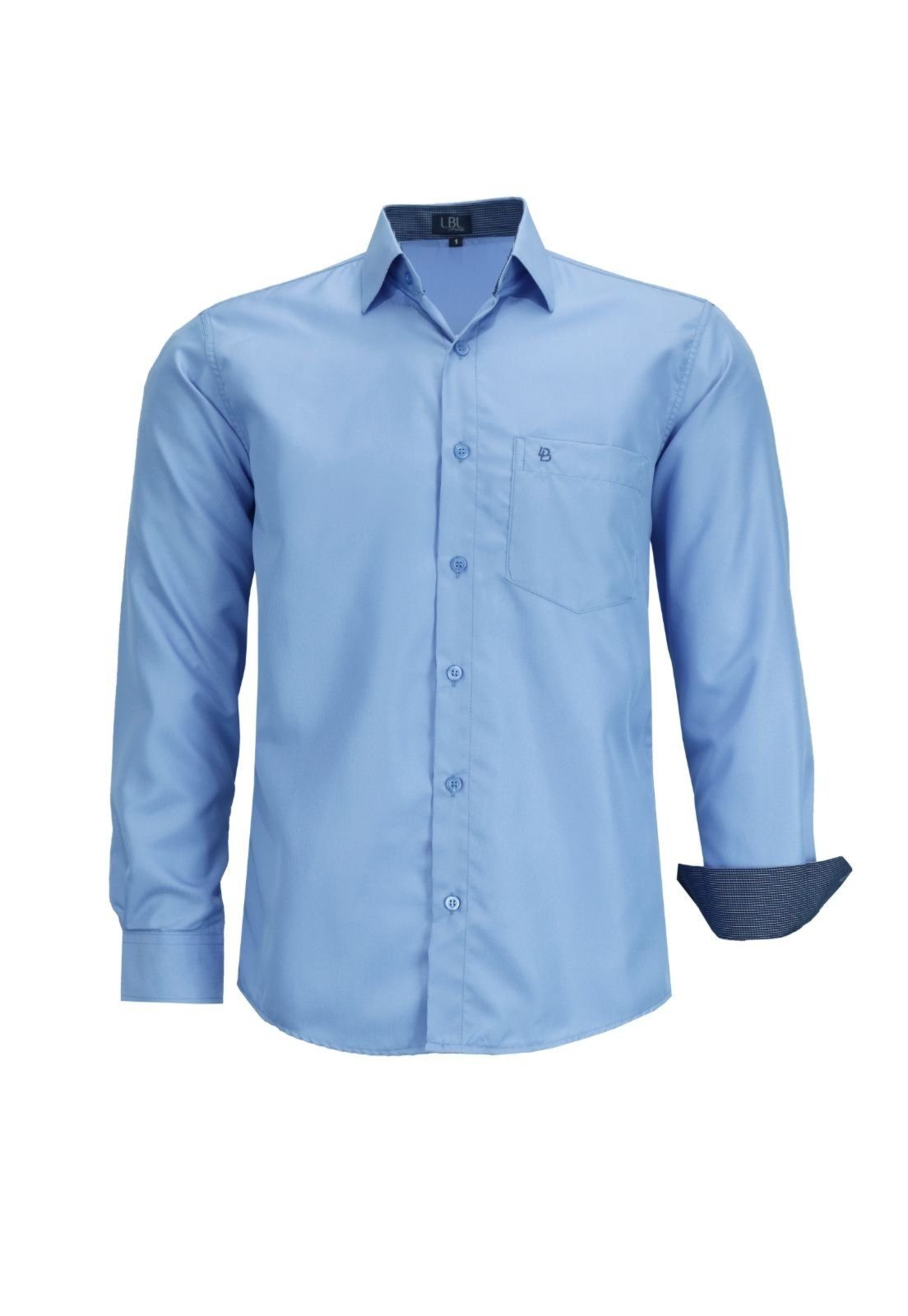 Camisa Manga Longa Lbl Clássica Poliéster Azul 3023