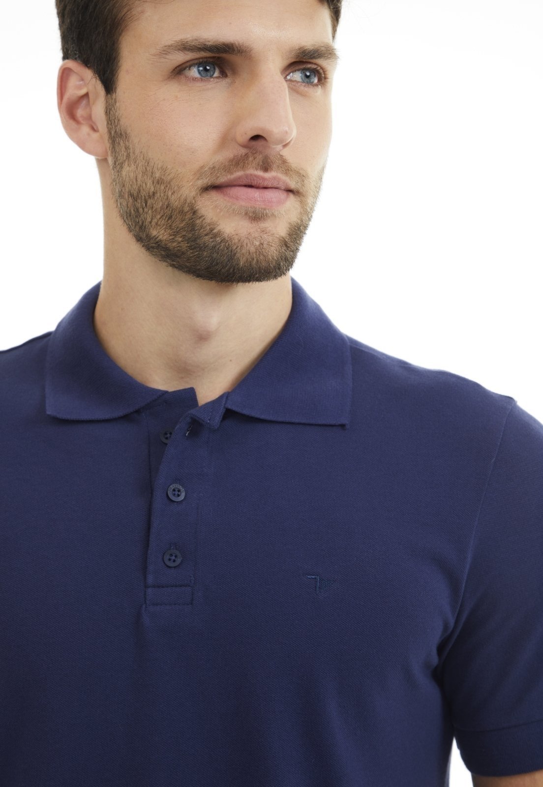 Polo Traymon Piquet Slim Com Elastano Azul