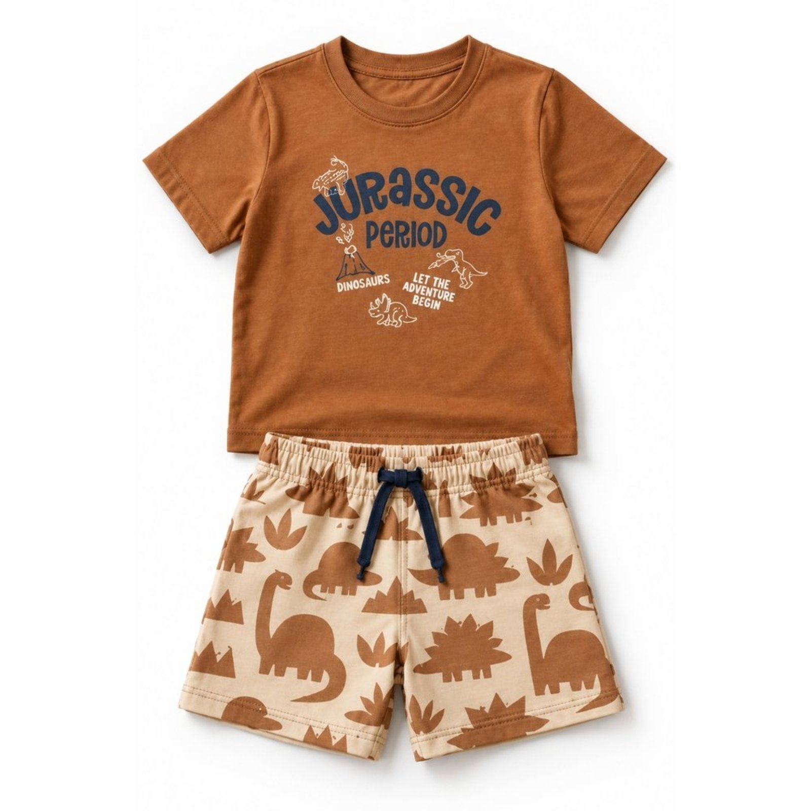 Infantil - Conjunto Menino Camiseta Meia Malha Penteada Bermuda Tactel — foto 5