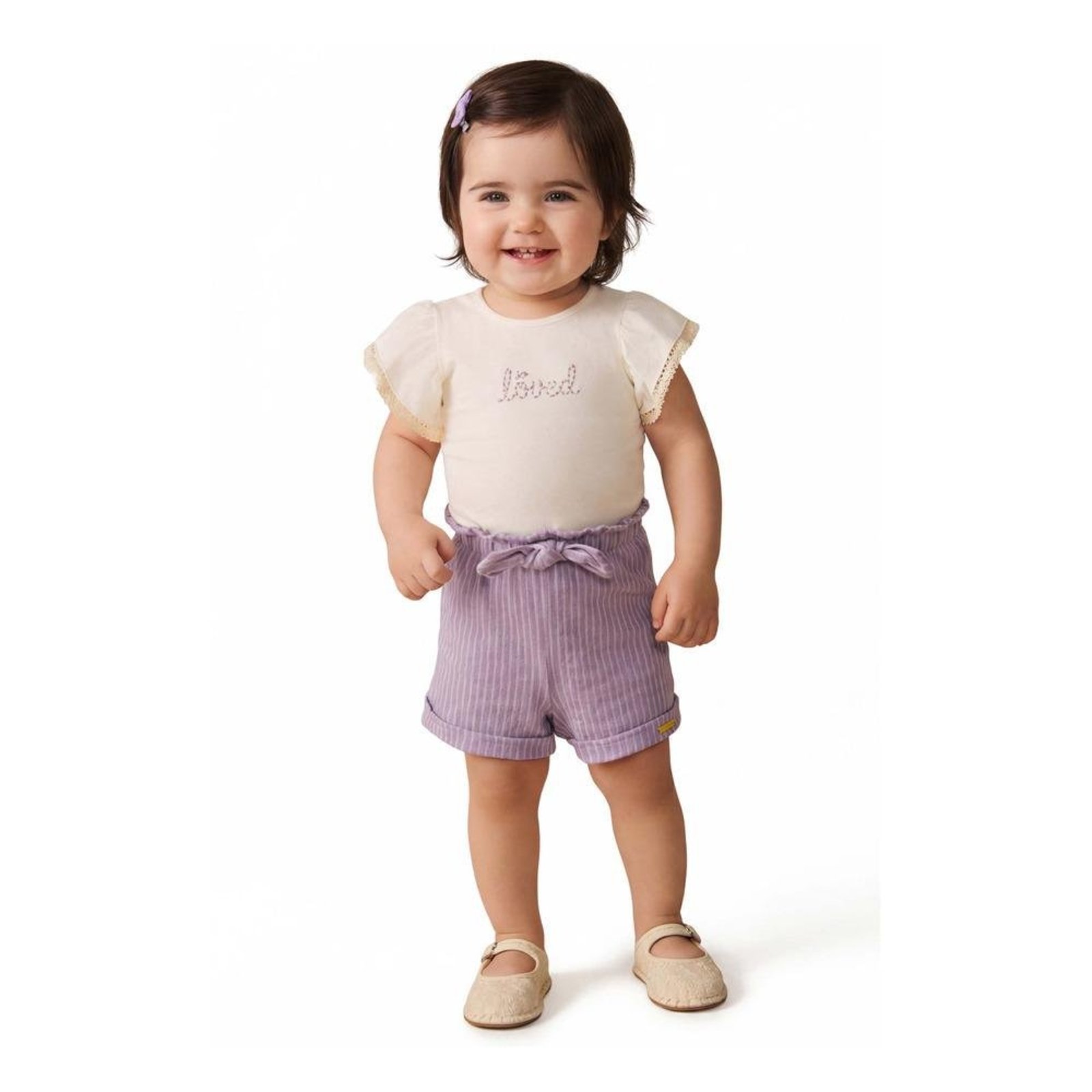 Infantil - Conjunto Menina Colorittá Blusa So Loved Babados Shorts Lilás 1 Roxo