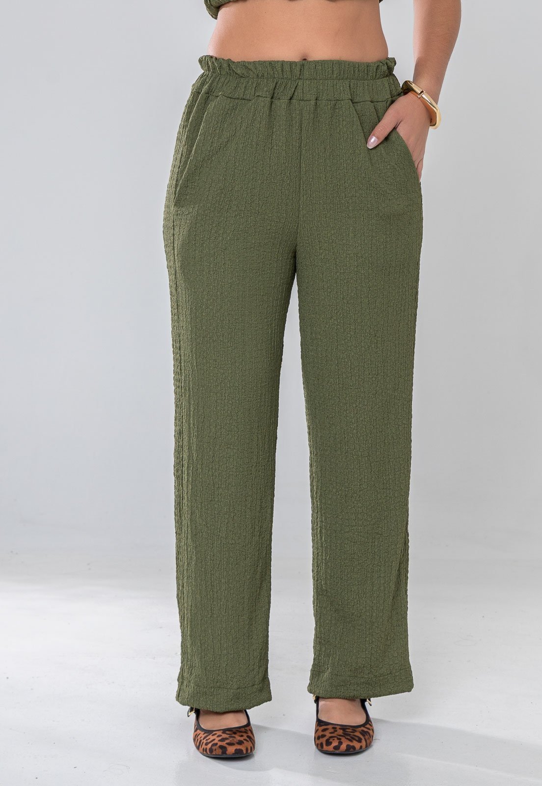 Calça Aura Anne Malha Crepe Verde