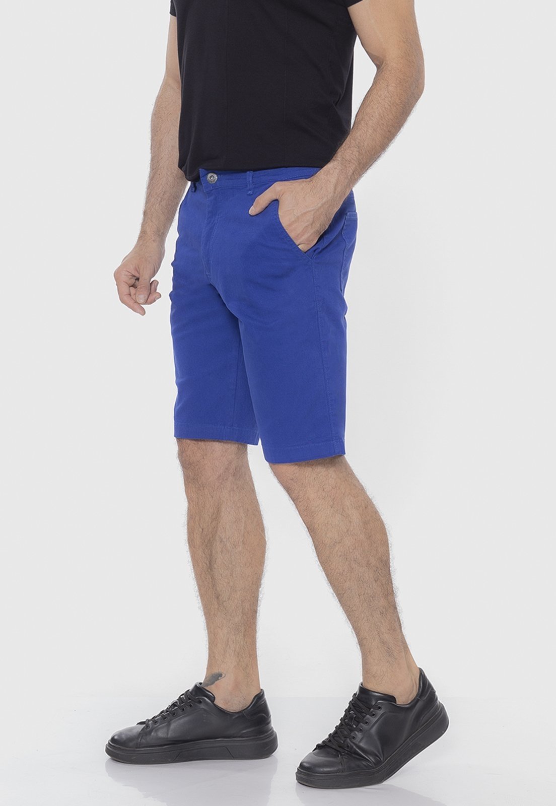 Bermuda Sarja Masculina Passeio Conforto Elastano 7879 Azul