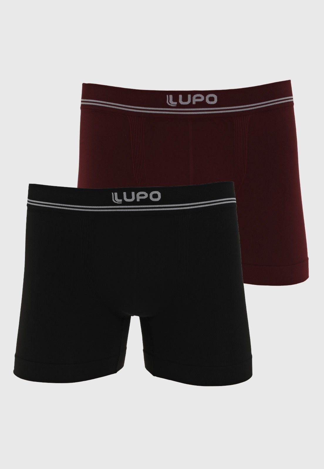 Kit 2 Cuecas Boxer Masculina Lupo Preta e Vinho