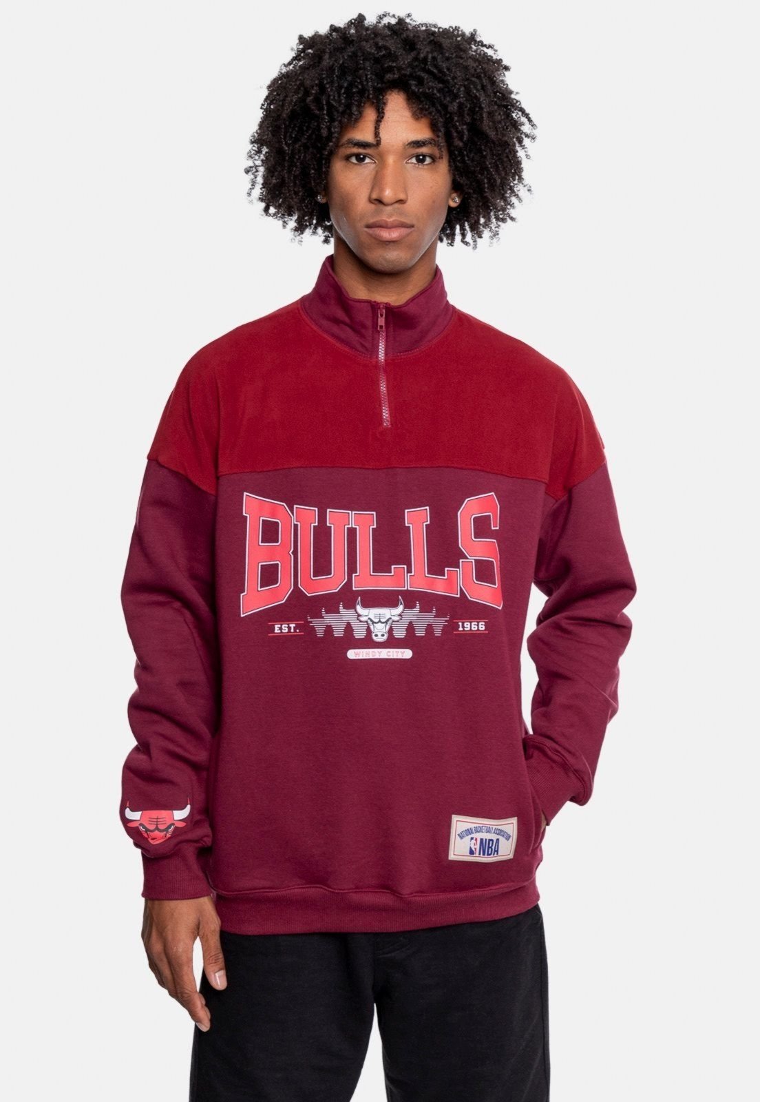 Moletom NBA Chicago Bulls Vinho