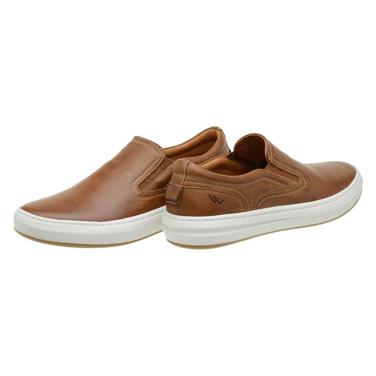 Tênis Slip On Masculino Couro Casual Solado Reto Moderno Marinho 37 Marrom
