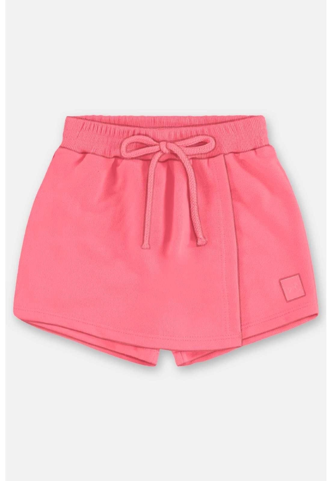 Infantil - Short-Saia em Moletom Up Baby Rosa