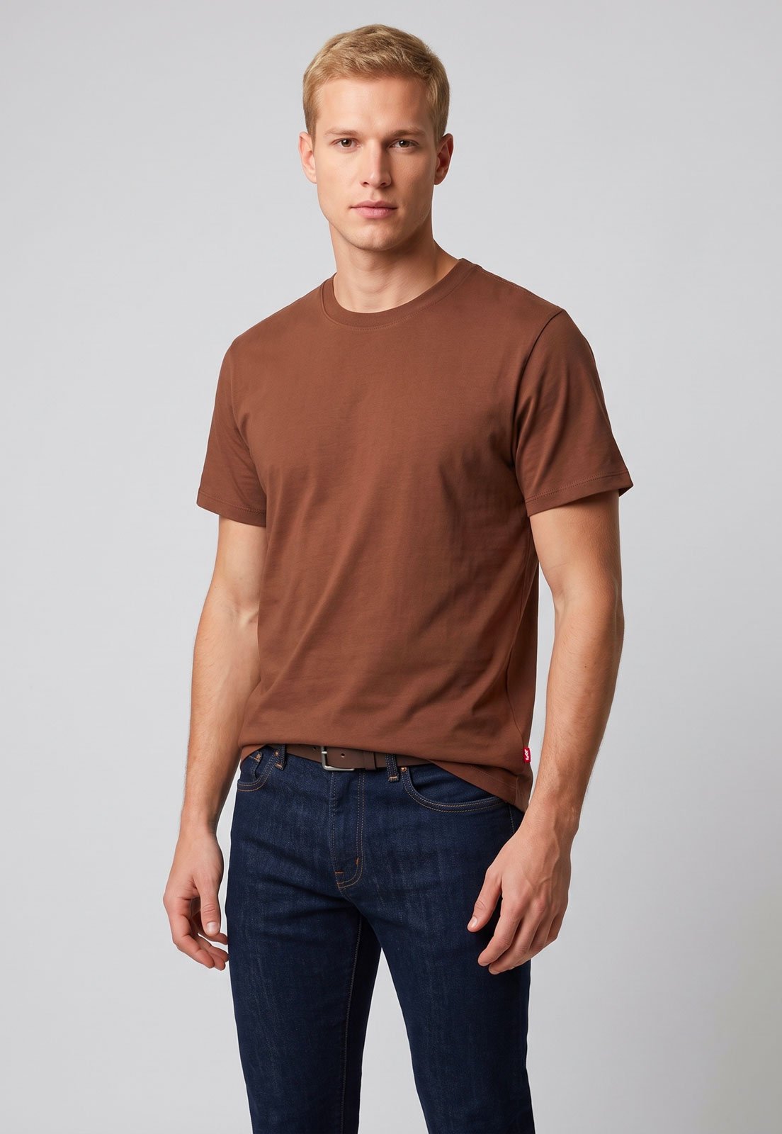 Camiseta Masculina Levis Gola Redonda Marrom