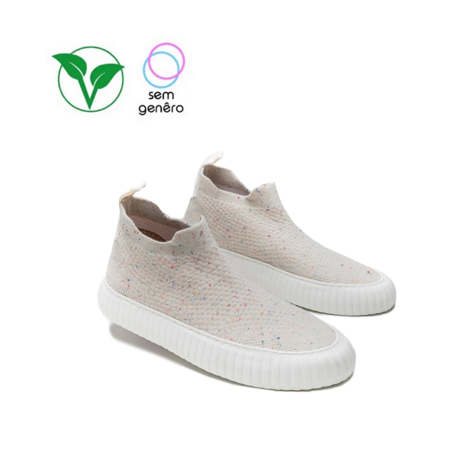 Tênis Arcas Bear Knit IC 1101 Galaxy Canelado Bege