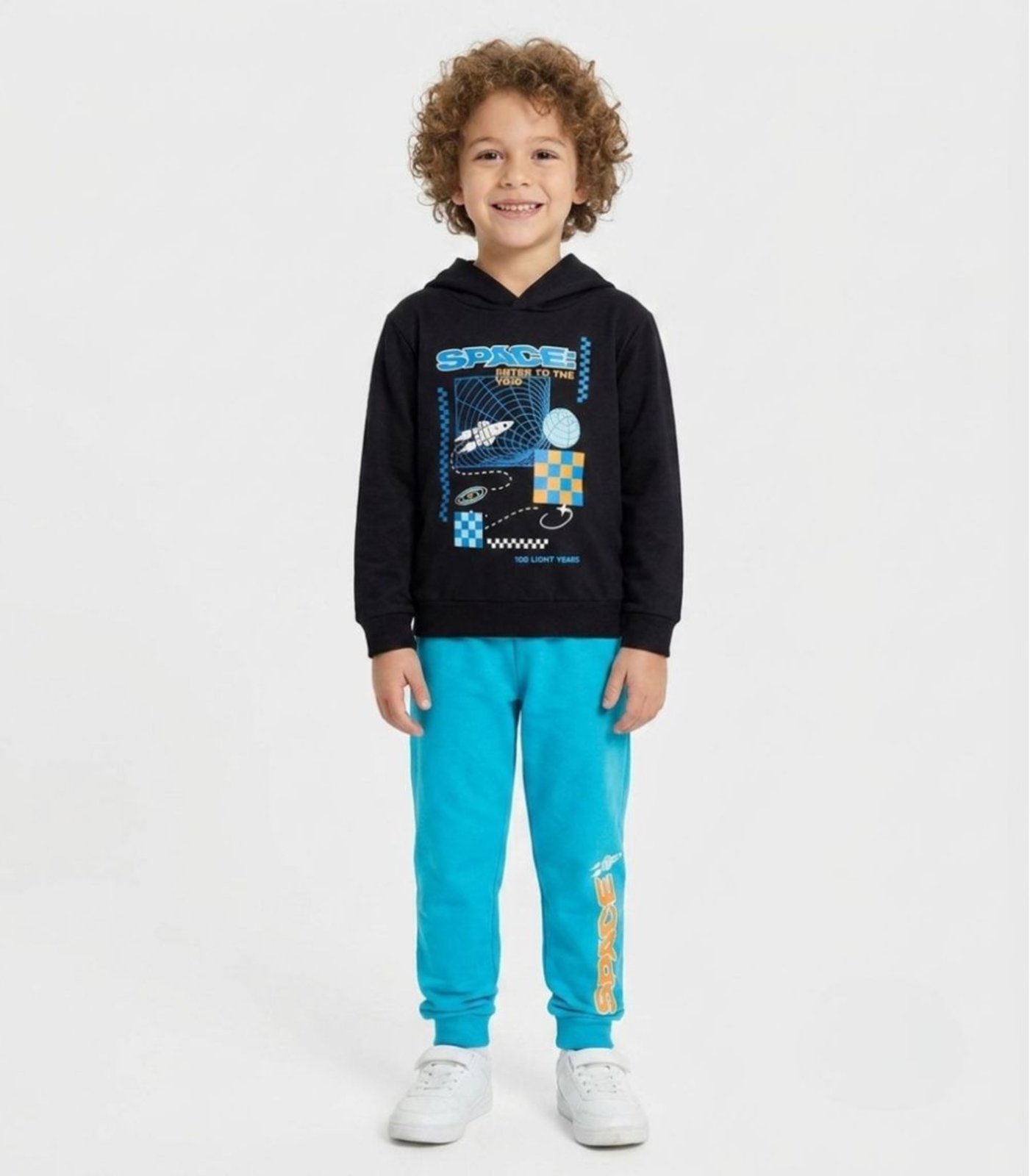 Infantil - Conjunto Moletom Menino Blusão E Calça Kappes Preto