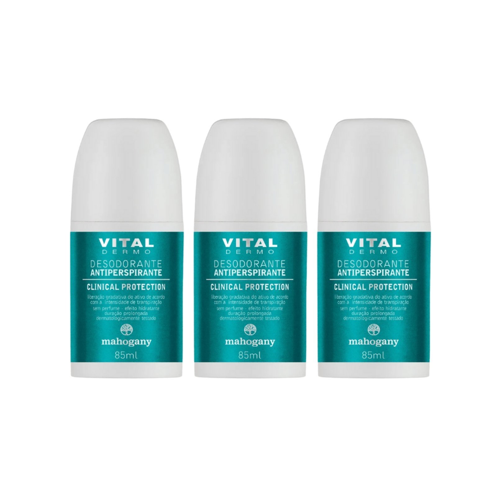 Vista 2 Kit Mahogany 3un Desodorante Antiperspirante Clinical Protection azul Mahogany azul