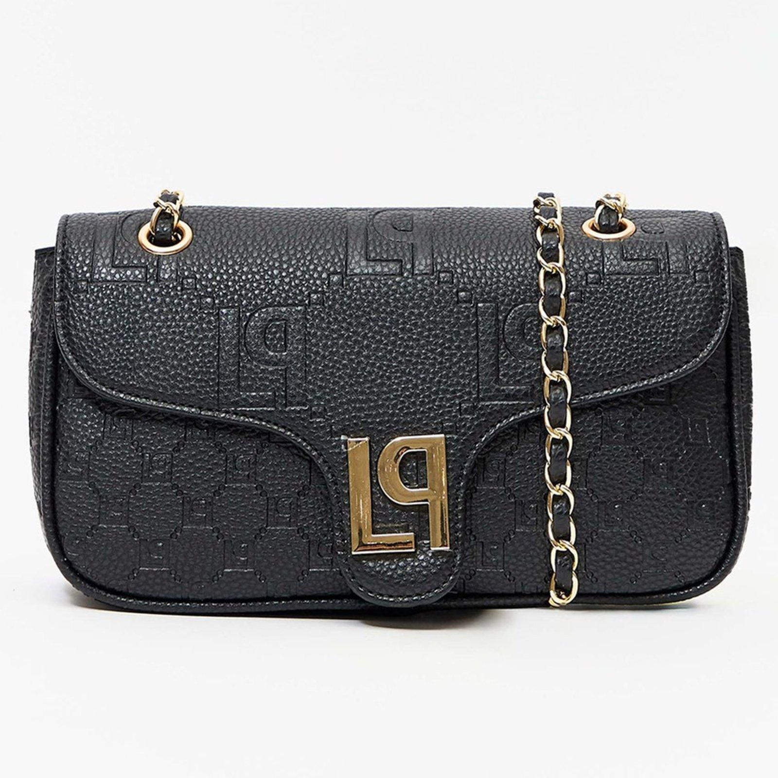 Bolsa Shoulder Lança Perfume Enfeite Pr27 Preto Feminino