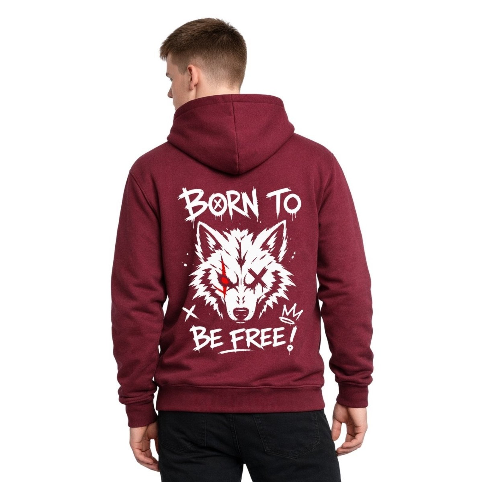 Blusa Moletom Canguru Casaco Masculino Dark Urban Manga 10 Vinho
