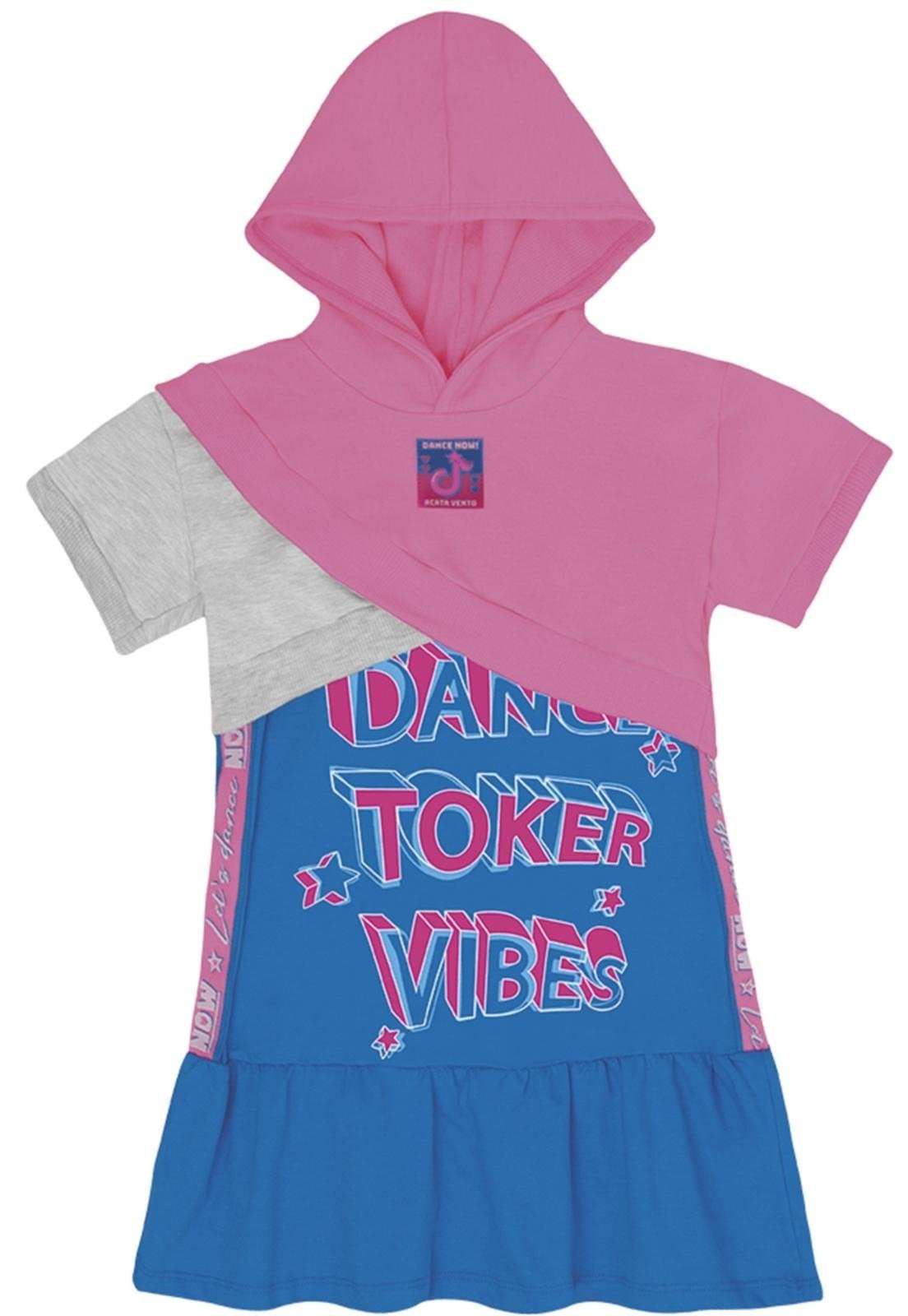Infantil – Vestido Moletinho Blusão Toker Neon Catavento 12 Azul