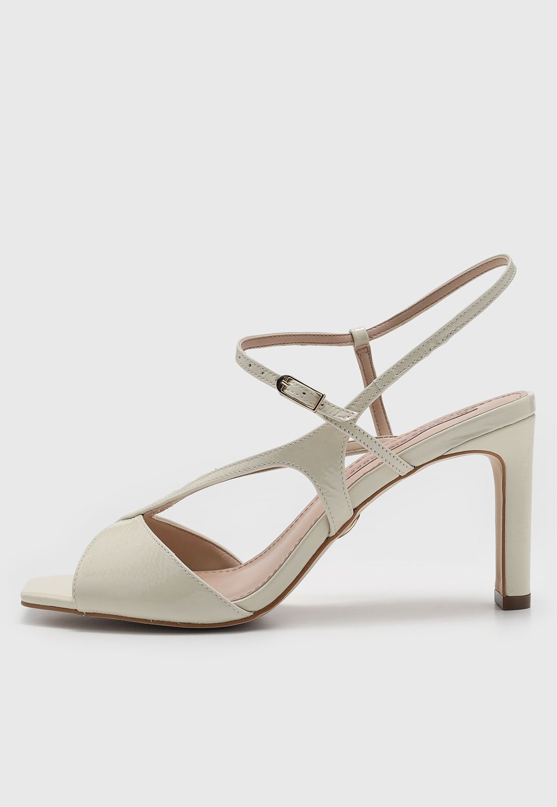 Sandália Feminina Jorge Bischoff Salto Alto Off-White
