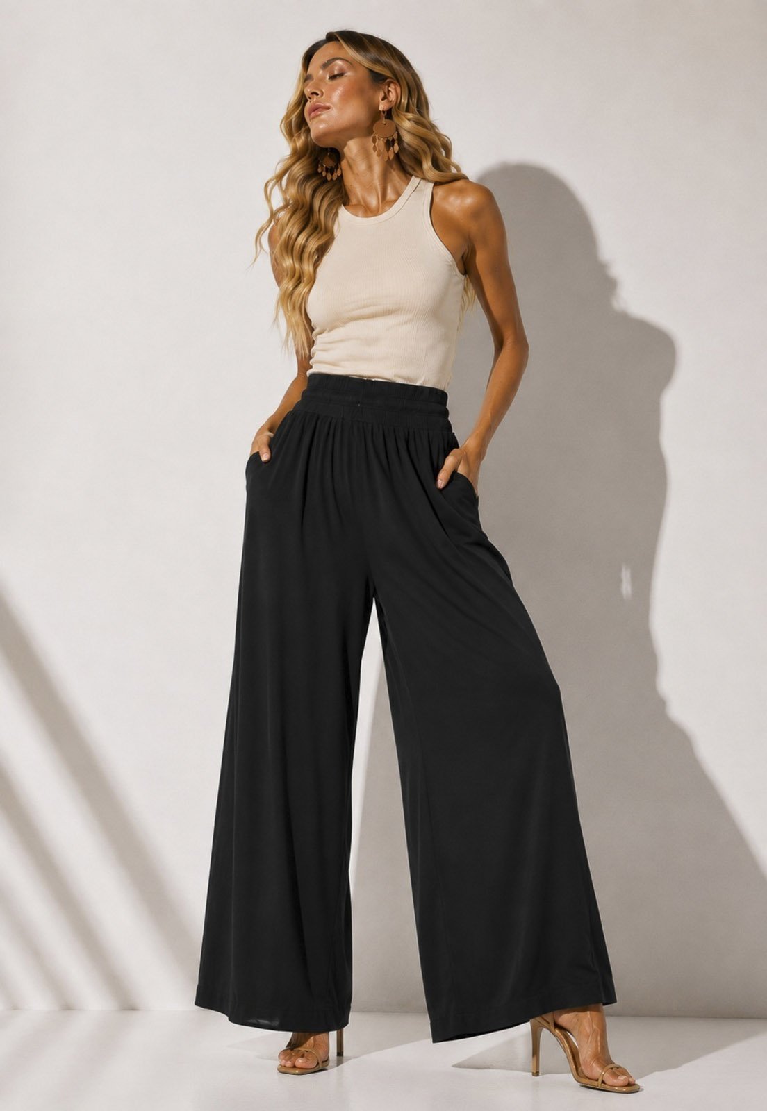 Calça Amazonia Vital Pantalona Elastic Embaú Preta