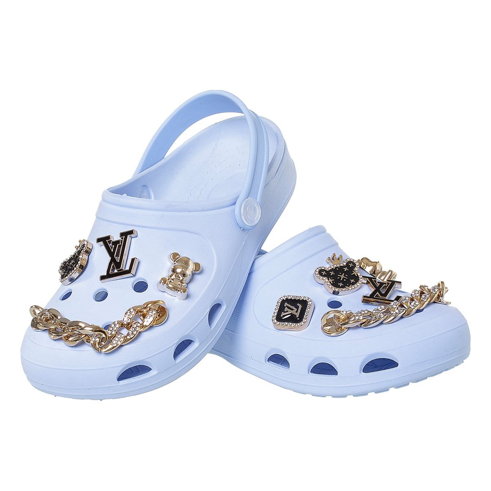 Infantil - Chinelo Babuche Sandália Menina com Enfeite Dourado