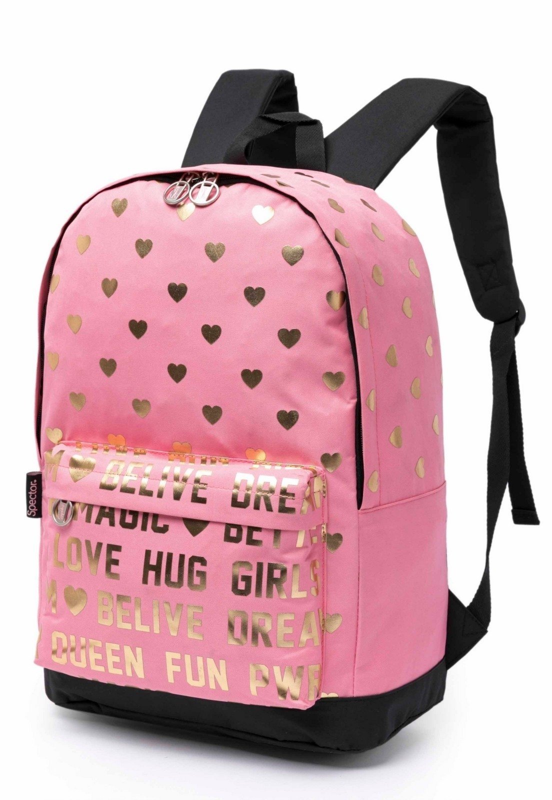 Vista 3 Infantil - Mochila Feminina Escolar Casual Espaçosa Resistente Spector rosa Spector rosa