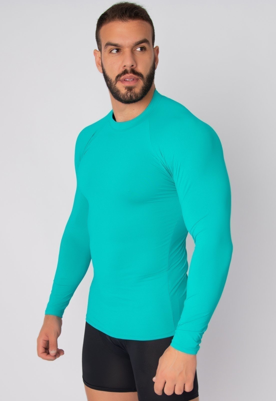 Vista 3 Camisa Masculina Vekyo Térmica Poliamida UV Segunda Pele Água verde VEKYO verde