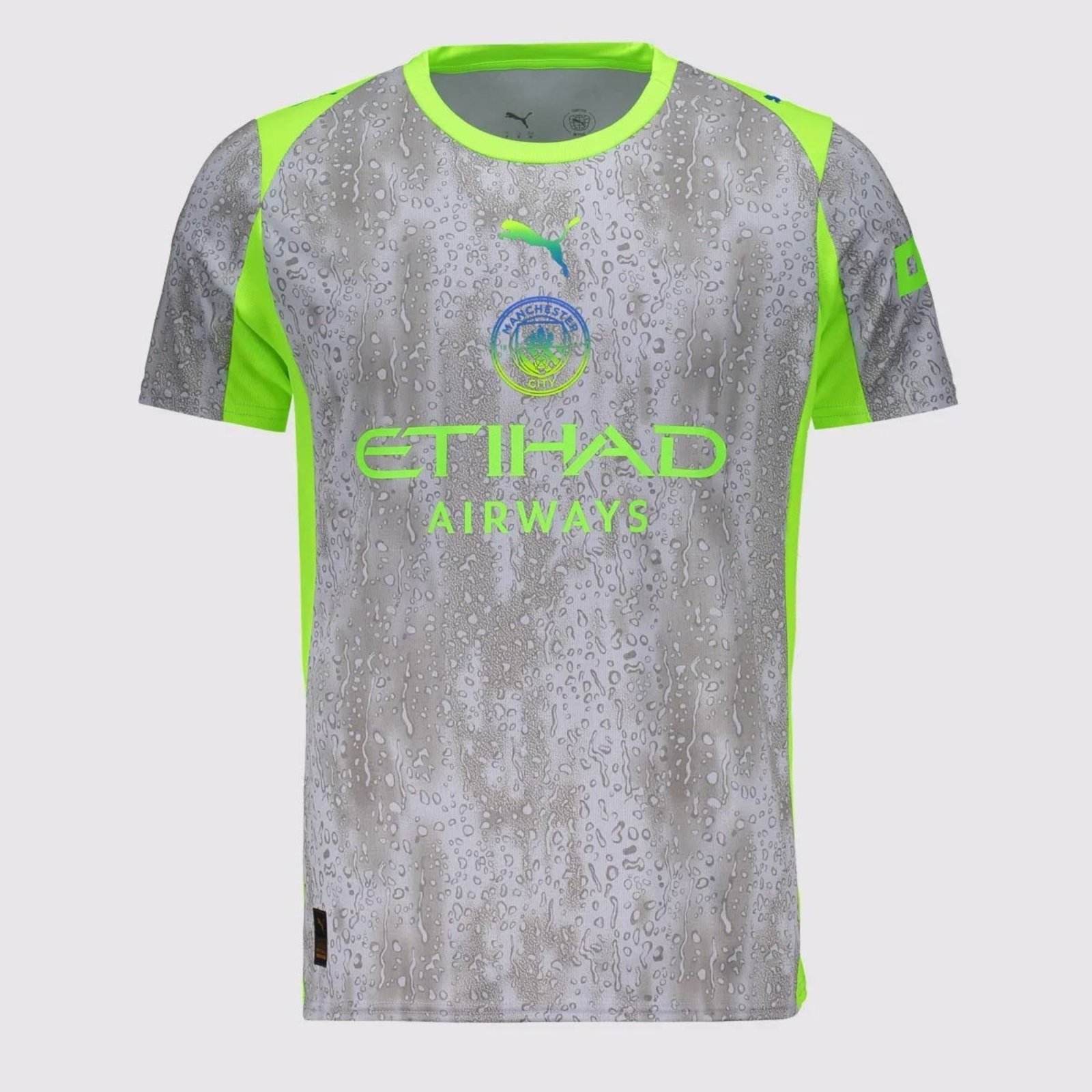 Vista 3 Camisa Puma Manchester City Third 2026 Juvenil 7 Marmoush cinza Puma cinza