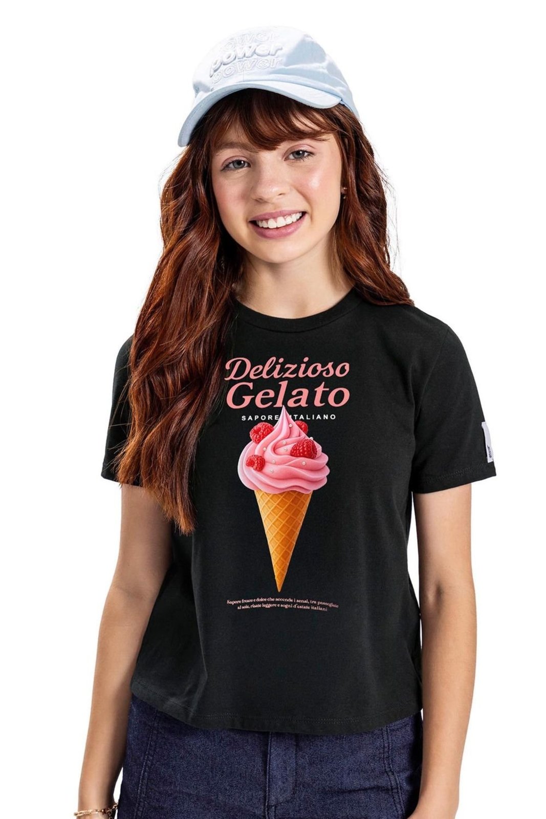 Infantil - Blusa Juvenil Curta Estampada Beats Preto