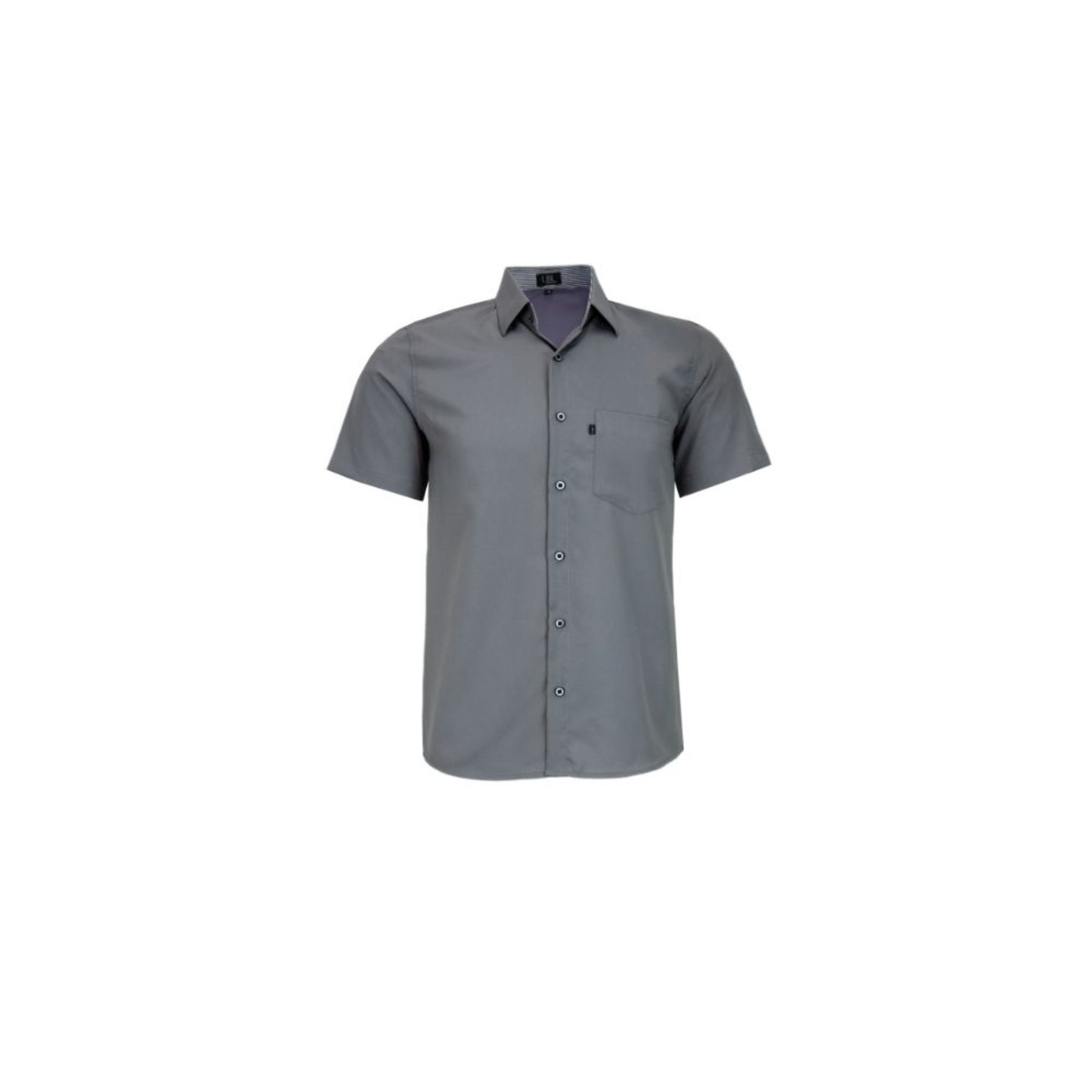 Camisa LBL Manga Curta em Poliéster Comfort Chumbo 3031