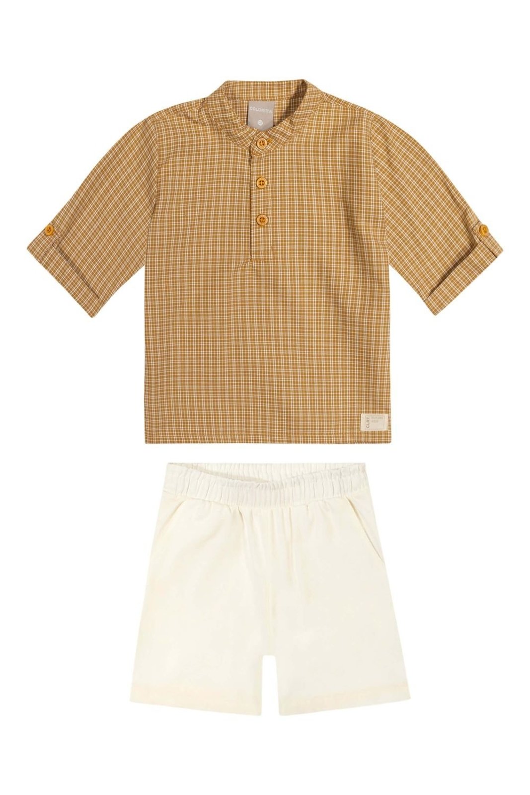 Infantil - Conjunto Curto Menino Xadrez Colorittá Amarelo