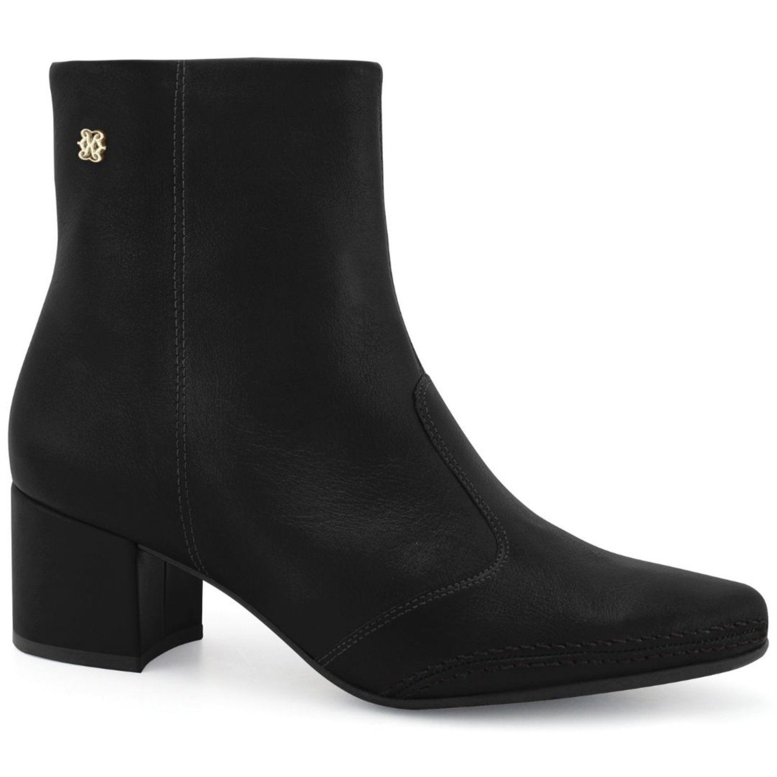 Bota Feminina Couro Salto Médio Ramarim 2657101 - Preto