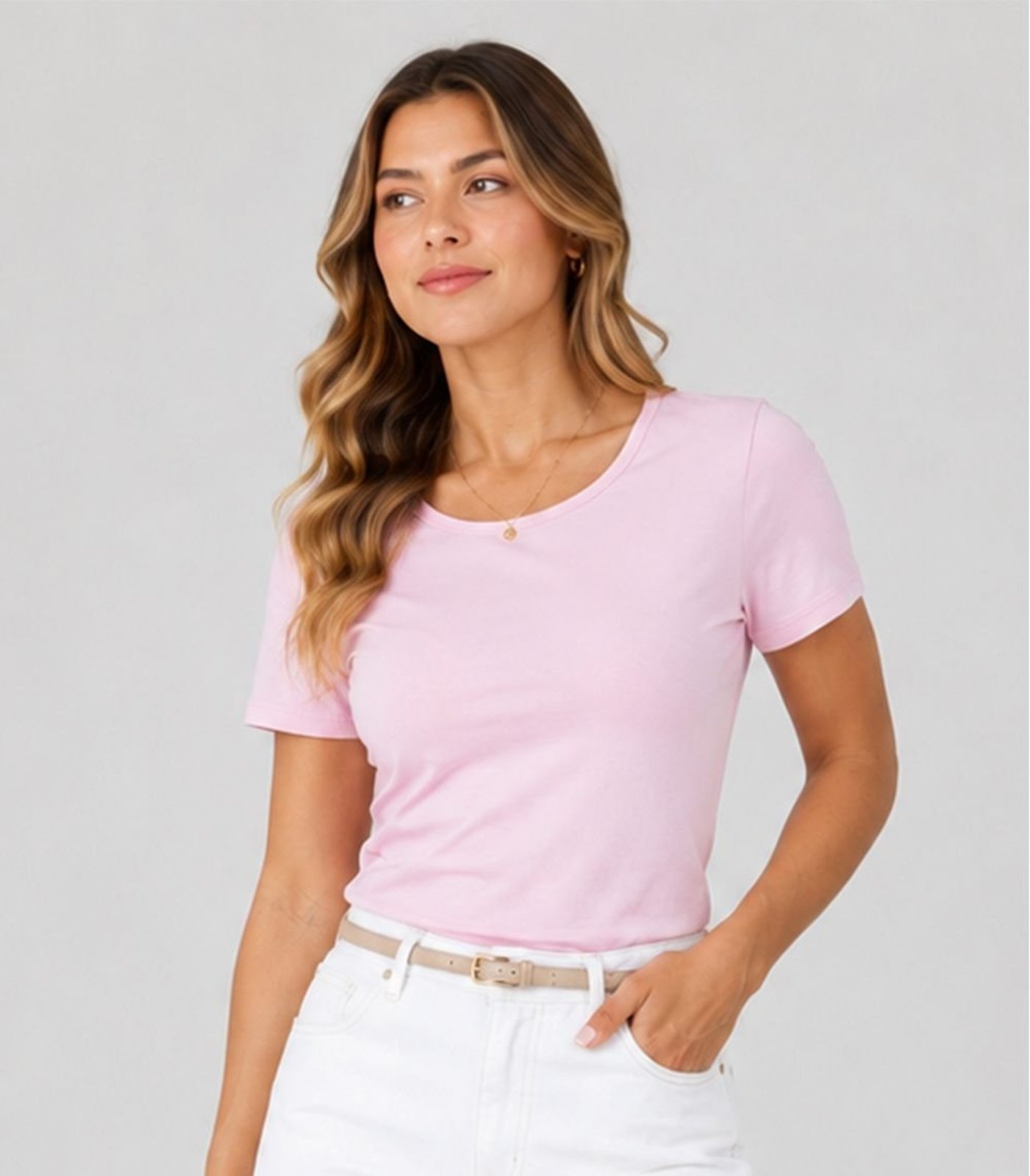 Blusa Feminina Cotton 30 Básica Kohmar Rosa