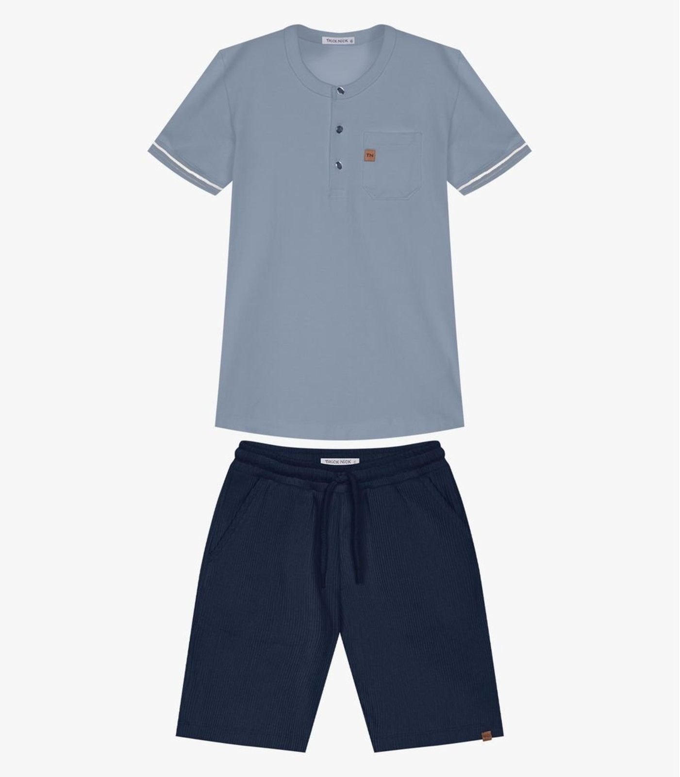 Infantil - Conjunto Camiseta Com Bermuda Trick Nick Azul